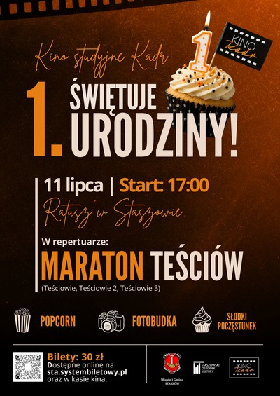 Plakat wydarzenia:  1. Urodziny Kina Kadr - Maraton: Teściowie, Teściowie 2, Teściowie 3 